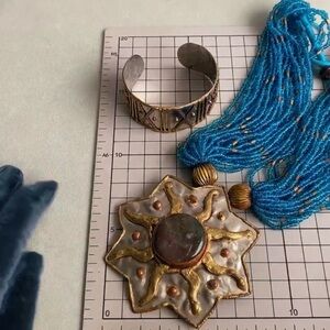 Vintage Beaded Necklace with Cuff